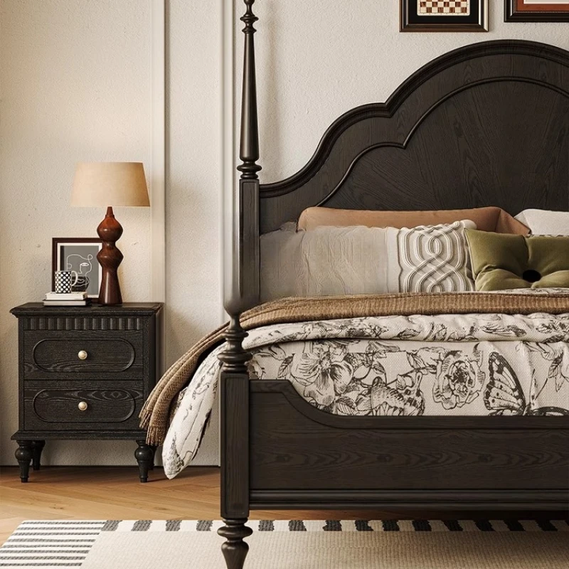 سرير تدليك بإطار كوين، تصميم غرفة نوم حديثة، سرير تدليك خشبي من حصير التاتامي، أثاث جناح صالة موبليس للنوم الفاخر