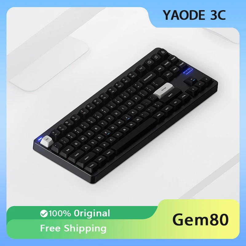 nuphy teclado mecanico kit gem80 liga de aluminio personalizado com fio hot swap ergonomico pc acessorio gamer 01