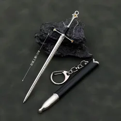 12cm Aragorn Narthil Sword Keychains LOTR Anduril Medieval Weapon Metal Katana Samurai Sword Keychain Ornaments Toys collections