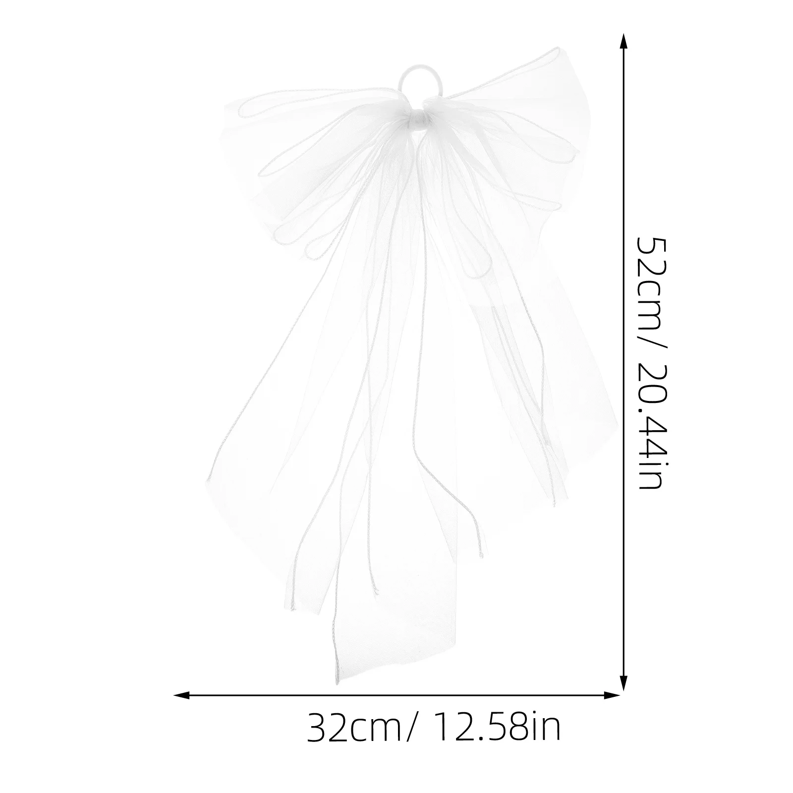 Braut Stirnband Hochzeit Schleier Schleife Knoten Design Weiß Brautparty Party Zubehör Atmungsaktives Mesh Stoff Exquisite Handwerkskunst