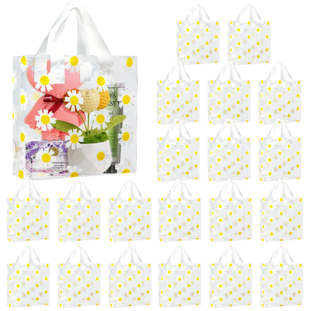 20pcs gift bags, transparent daisy bags, birthday gifts, anniversary, holiday gift bags, anniversary, party, surprise gift bags