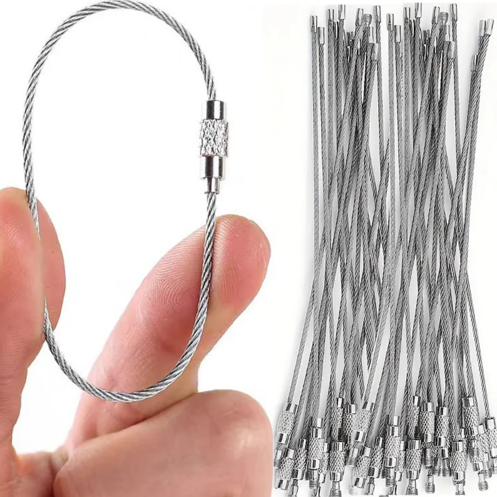 10 Peças de Argolas de Aço Inoxidável Coloridas para Chaveiro, com Fecho de Rosca, para Uso Externo, Acampamento, Bagagem e Gadgets