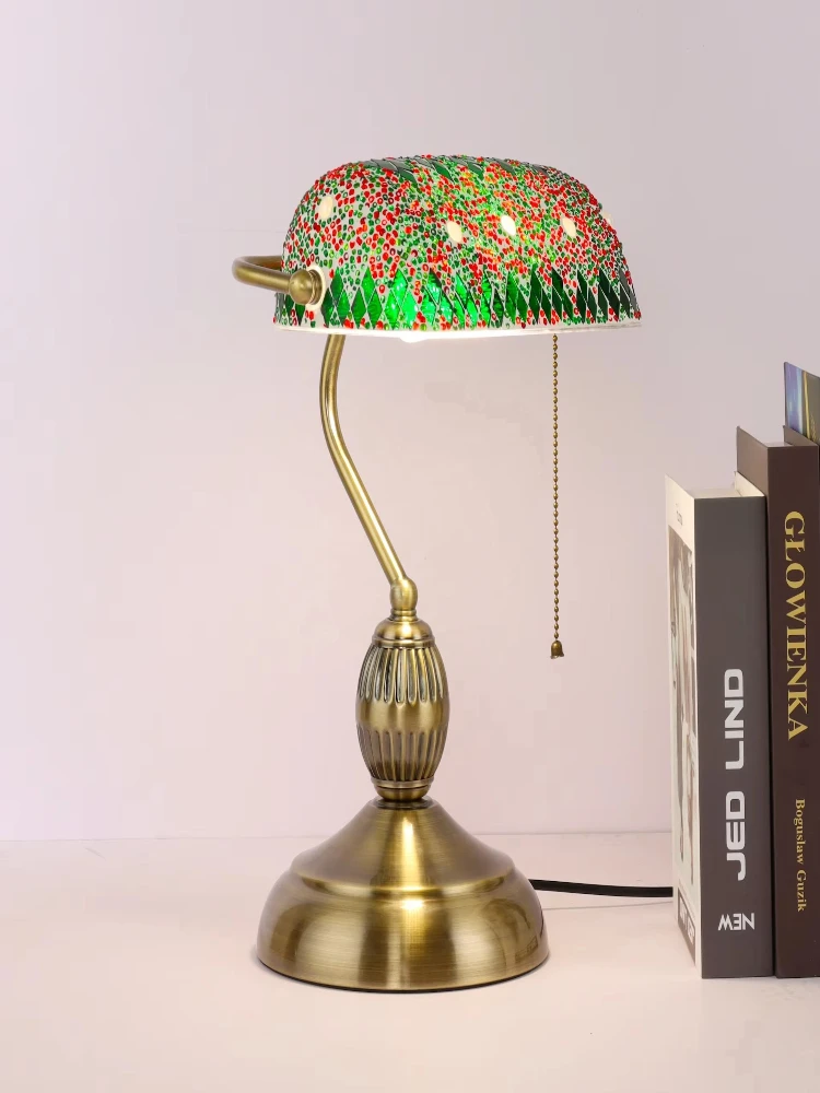 Vintage Turkish style Moroccan style handmade mosaic multi-color home decoration glass table lamp
