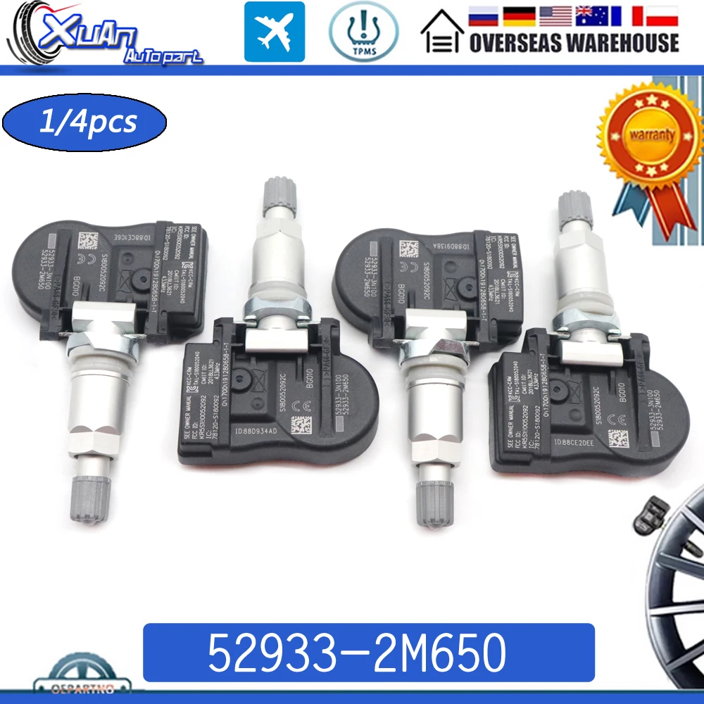 

52933-2M650 52933-3N100 433 МГц TPMS система контроля датчика давления в шинах для Kia Rio Sorento Hyundai Accent 2015-2020 52933-B1100