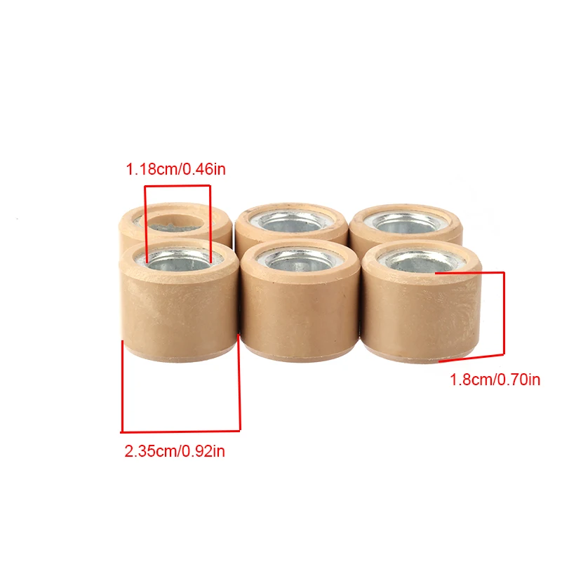 FOR CF250 CN250 Scooter Variator Rollers 6Pcs 23.5x18mm Front Clutch Drive Pulley Weights view 2