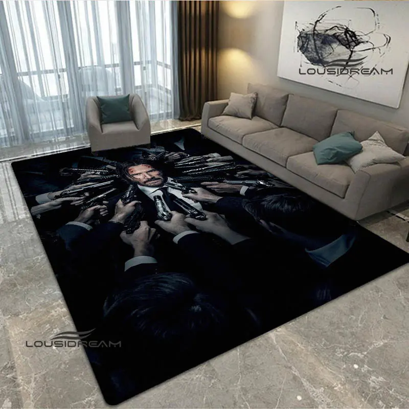 Movie John Wick Retro printed carpet Non -slip carpet Yoga mat door mat photography props kitchen mat area rug birthday gift