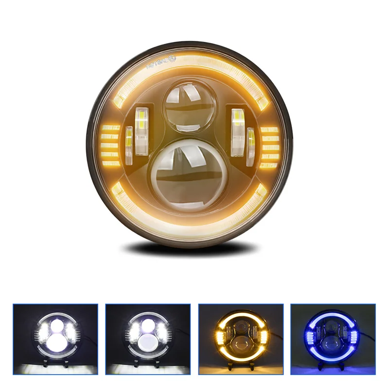 

7 Inch 12V Car LED Fog Lights DRL Warm White Amber Day Light Turn Signal Lamp For Jeep Wrangler Off Road JK TJ LJ Dodge Chrysler