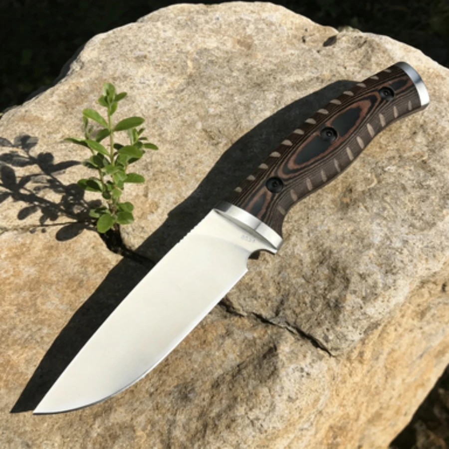 

853 G10 Портативный нож для выживания на природе с эргономичной рукояткой, прямой клинок, для кемпинга и рыбалки, профессиональный, с ножнами