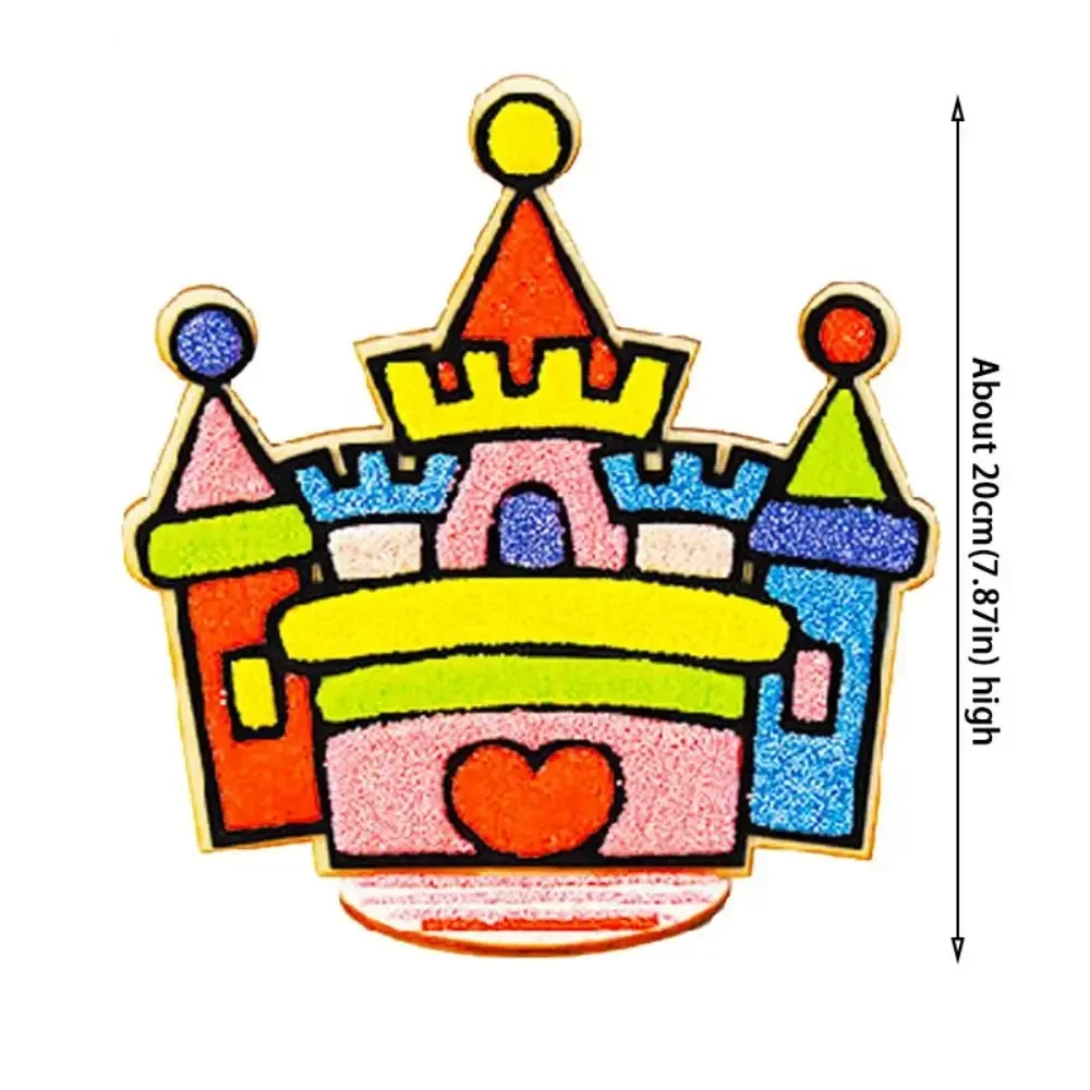 Three-dimensional Wood Board Snowflake Mud Painting DIY Pearl Mud Painting for Kids Handmade Educational Toys for Children