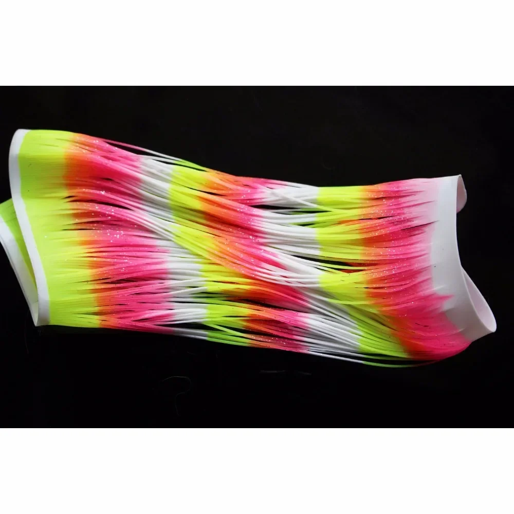 Tigofly 4 pcs Silicone Skirts Multi-colors Rainbow DIY Spinner Bait Squid Rubber Legs Strands Fly Tying Materials
