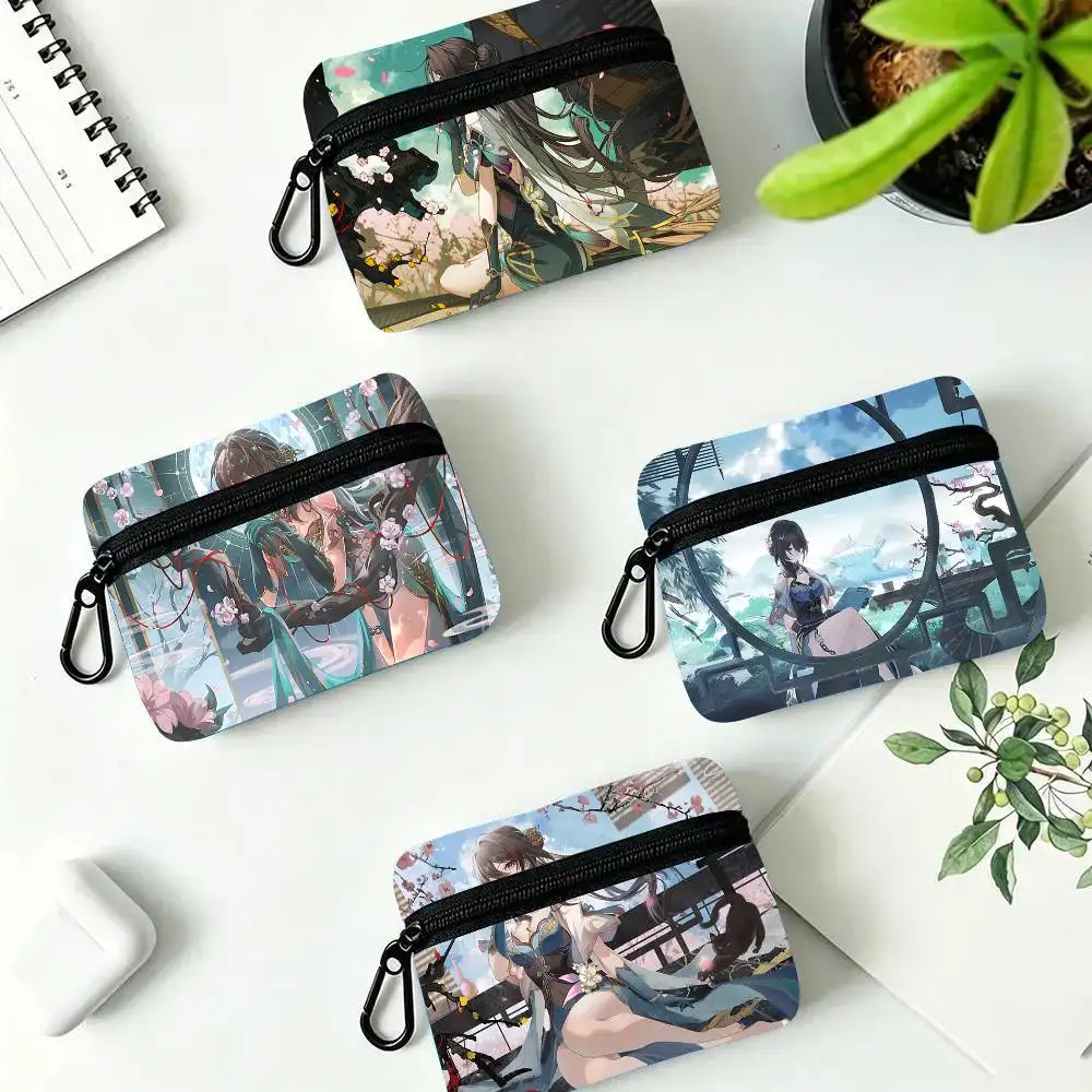 Ruan Mei Anime Game Honkai Star Rail Oxford Fabric Wallet With Zipper, Hanging Multifunctional Bag For Credit Cards, Keys, Coins
