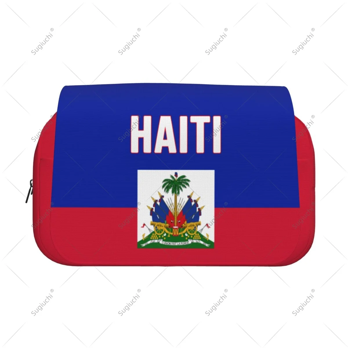 Pencil Case Scissors Bags 3D Haiti Flag Double-layer Oxford Cloth Stationery Storage Pen Box Case
