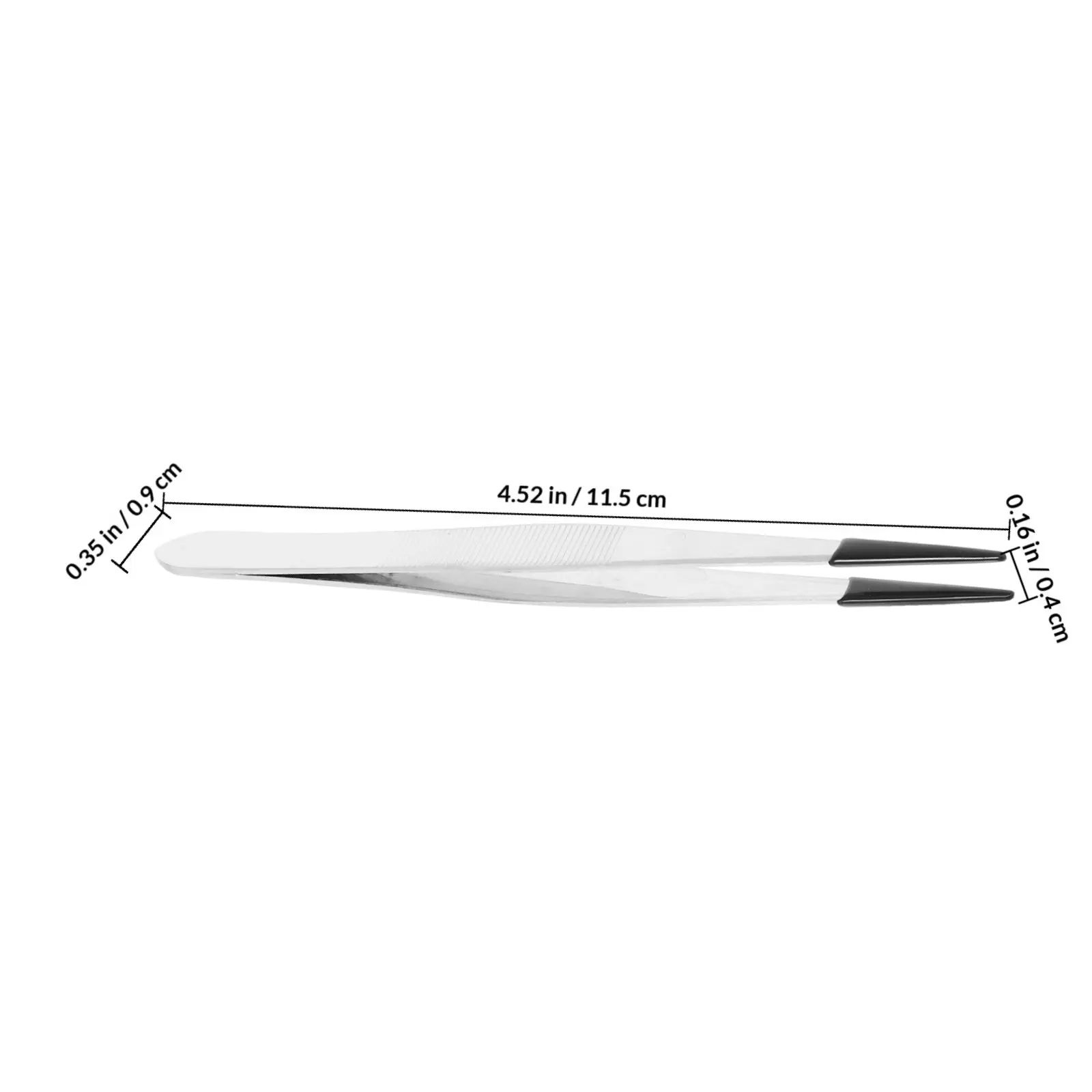 Rubber Tip Stainless Steel Long Tweezer Industrial Tweezers for Stamp Craft Coin Handling Eyelash Application Beads Stones