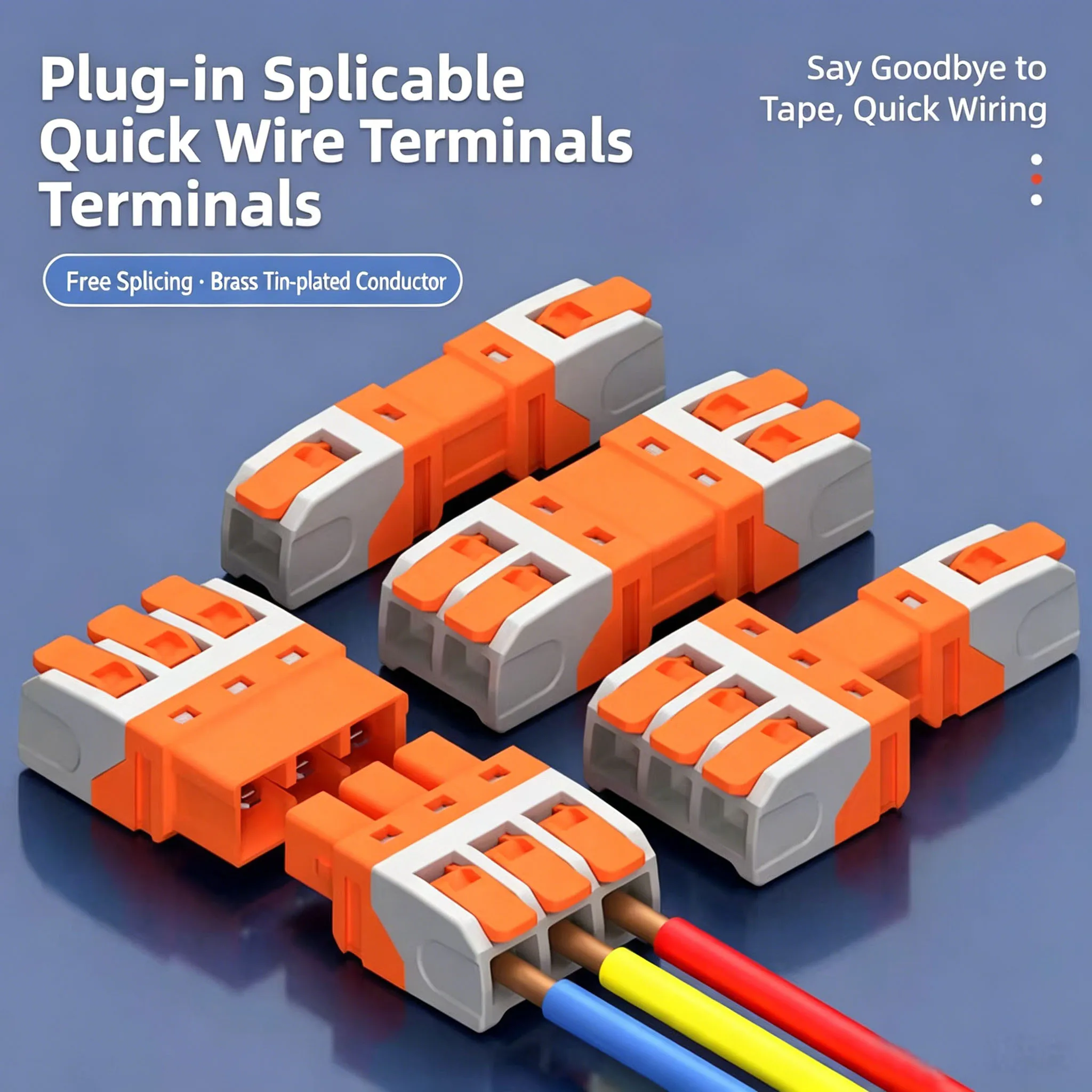 Copper Core Quick Plug-in Splicable Wire Connector Fast Docking Terminal Electrical Wire Splitter for LED Lighting