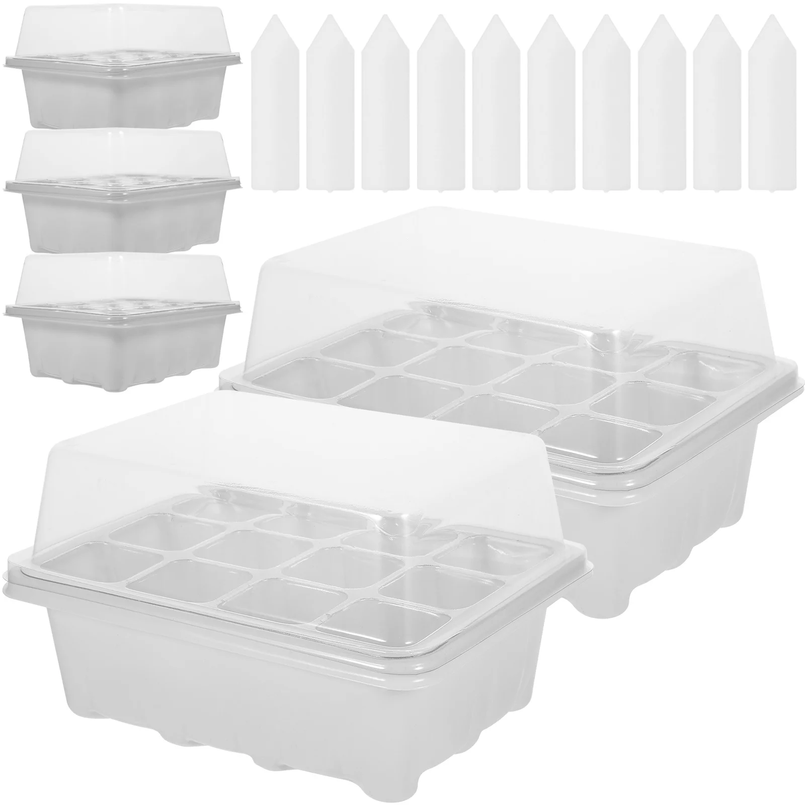 실내 정원 식물 발아용 재사용 가능한 씨앗 재배 트레이 세트 (투명 뚜껑 포함) 야채 재배 키트