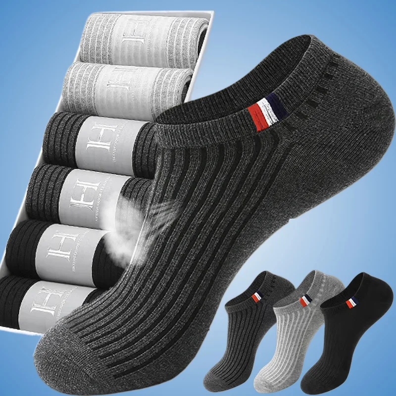 5/10 Pairs Men Sports Boat Socks Spring Summer High Quality Sock Breathable Deodorant Short Sock Business Casual Ankle Sock