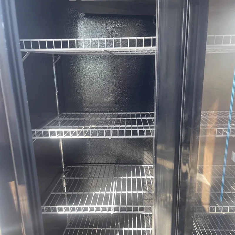 Commercial Beverage Refrigerator Two Glass Doors Bar and Canteen Beer Display Fridge Fan Cooling Multi Deck Vertical Freezer