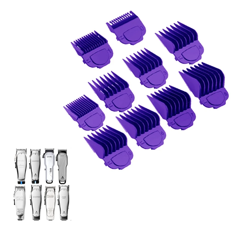 10 pcs Magnetic Guards Guide Comb Fit For Andis Master Hair Clippers 12470，74000，73000，04710，04603，01557，24565，04775，01820