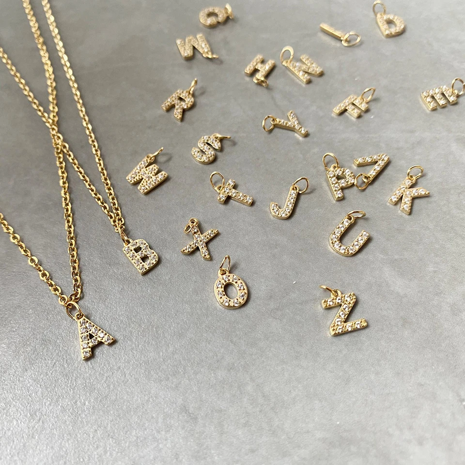 Stainless Steel Initial Letter Charms for DIY Jewelry Making