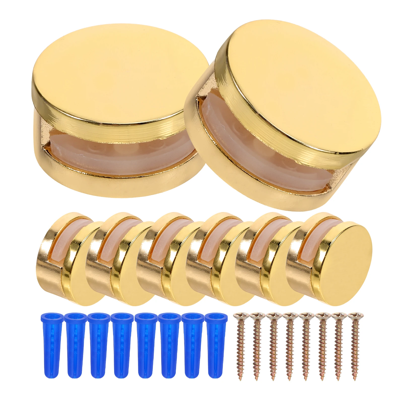 

8Pcs Double Hole Glass Mirror Clamps Zinc Alloy Bathroom Shelf Clips Heavy Duty Wall Mount Brackets Glass Shelf Supports Mirror