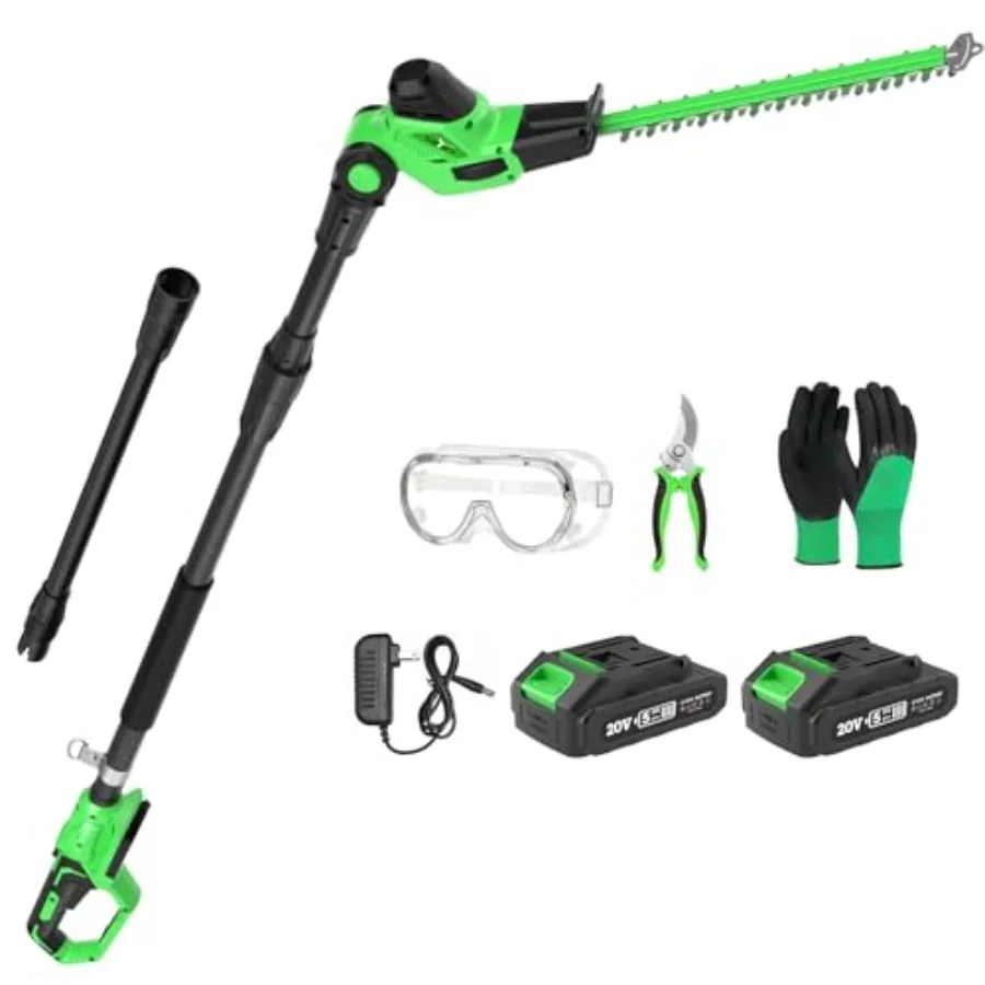 

Аккумуляторный кусторез-высоторез 18 дюймов с удлинительной штангой до 16 футов, многоугольный, 2 аккумулятора по 2.0 Ач