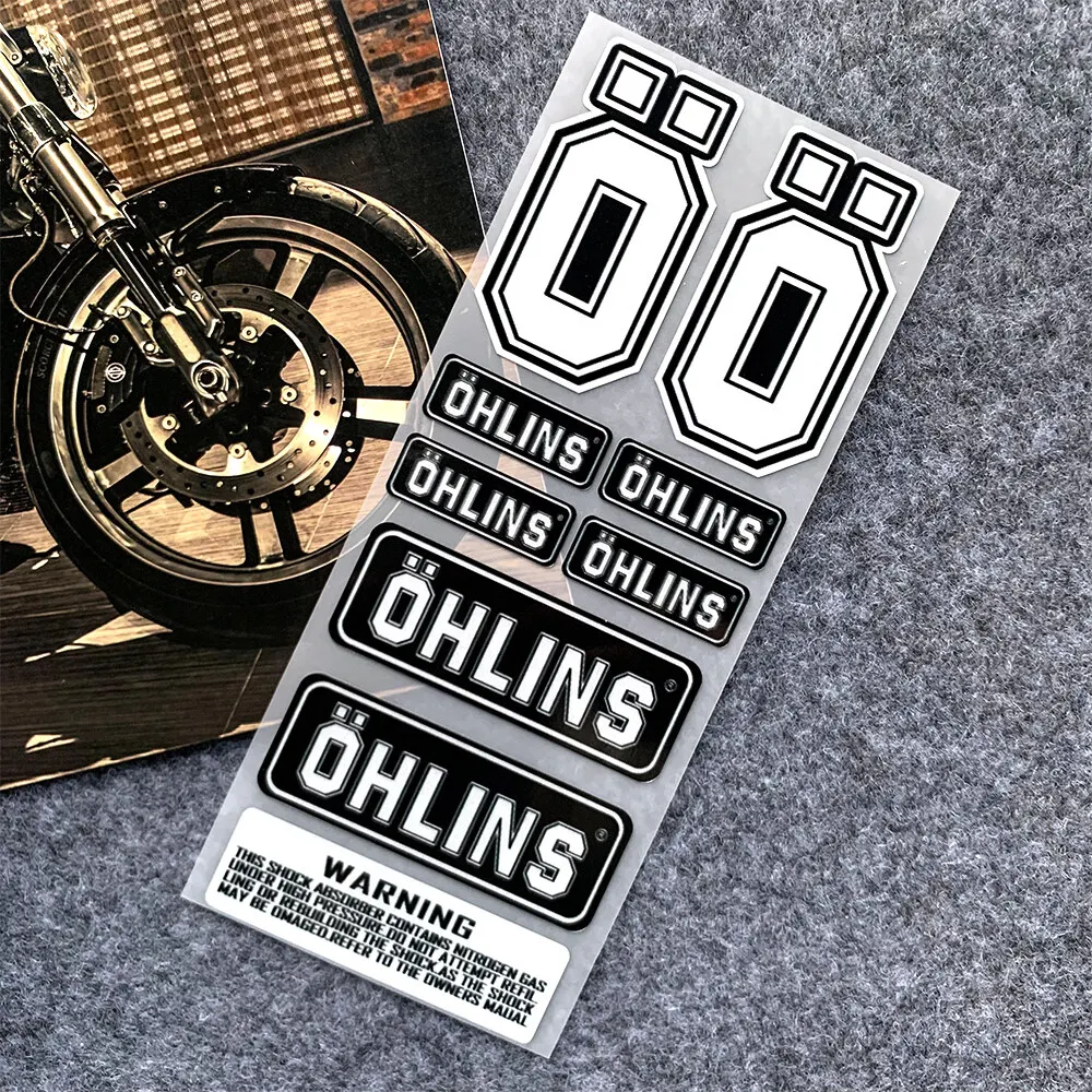 NO.L093 OHLINS Moto Sticker Accessory 3M Highly Reflective Suspension Modification decoration Motorcycle Waterproof Decal