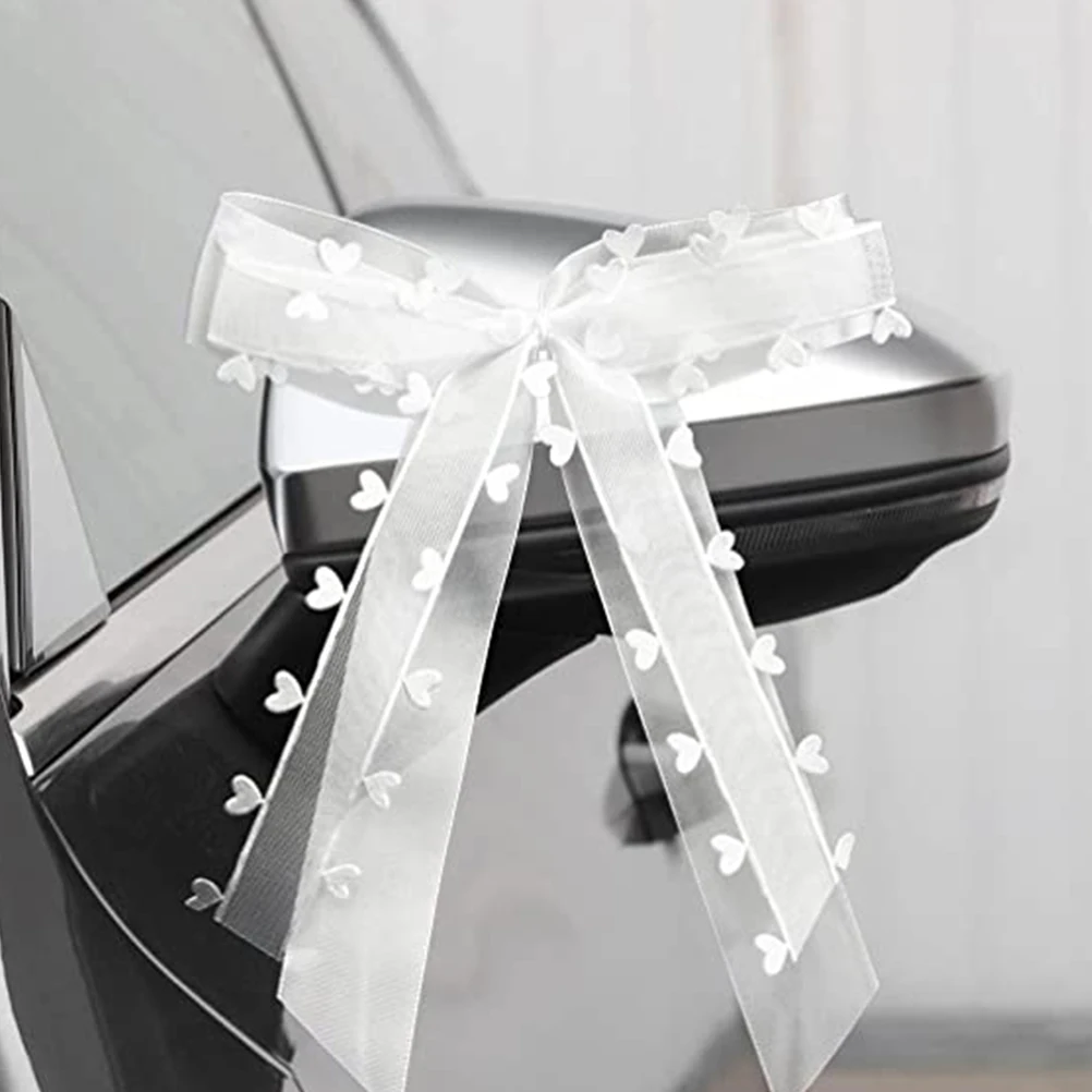 

30 Pcs Heart-shaped Wedding Bow Bride Decor Decoration Fabric Pew Decorations for Weddings