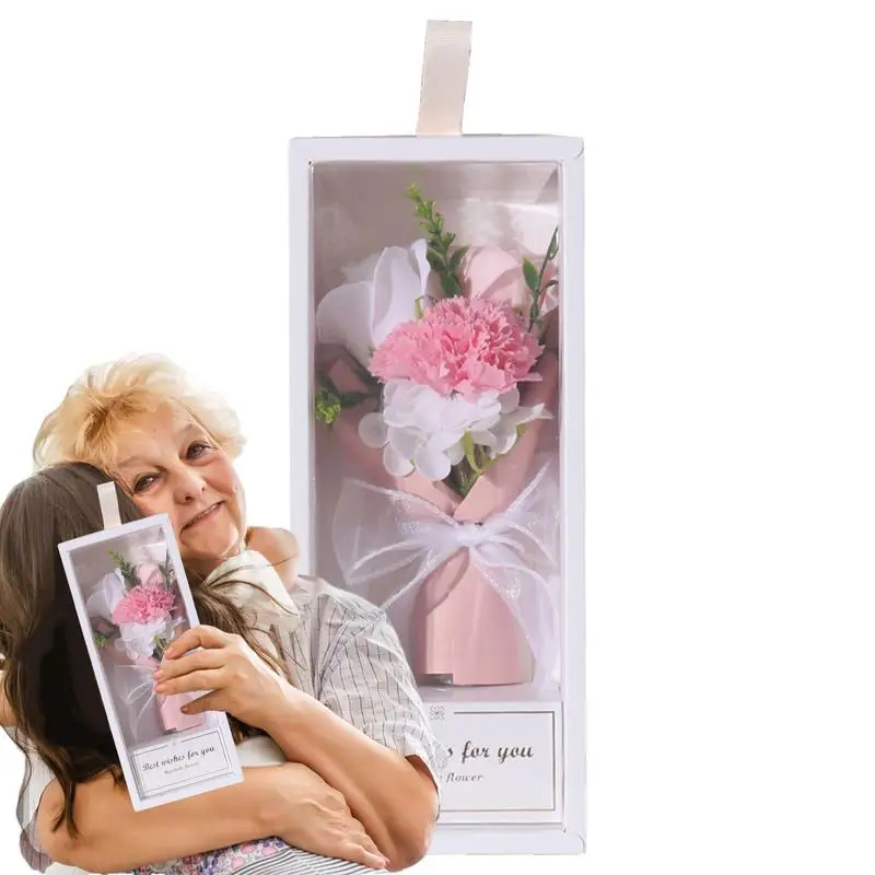 

Carnation Flower Bouquet Multipurpose Decorative Flower Box Floral Set Realistic Artificial Bath Floral For Mother's Day Birthda