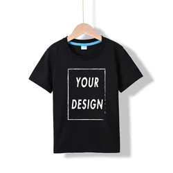 2025 Children's Cotton Custom T Shirt Make Your Design Logo for Boys and Girls Front Back Both Side Personalized Tshirt