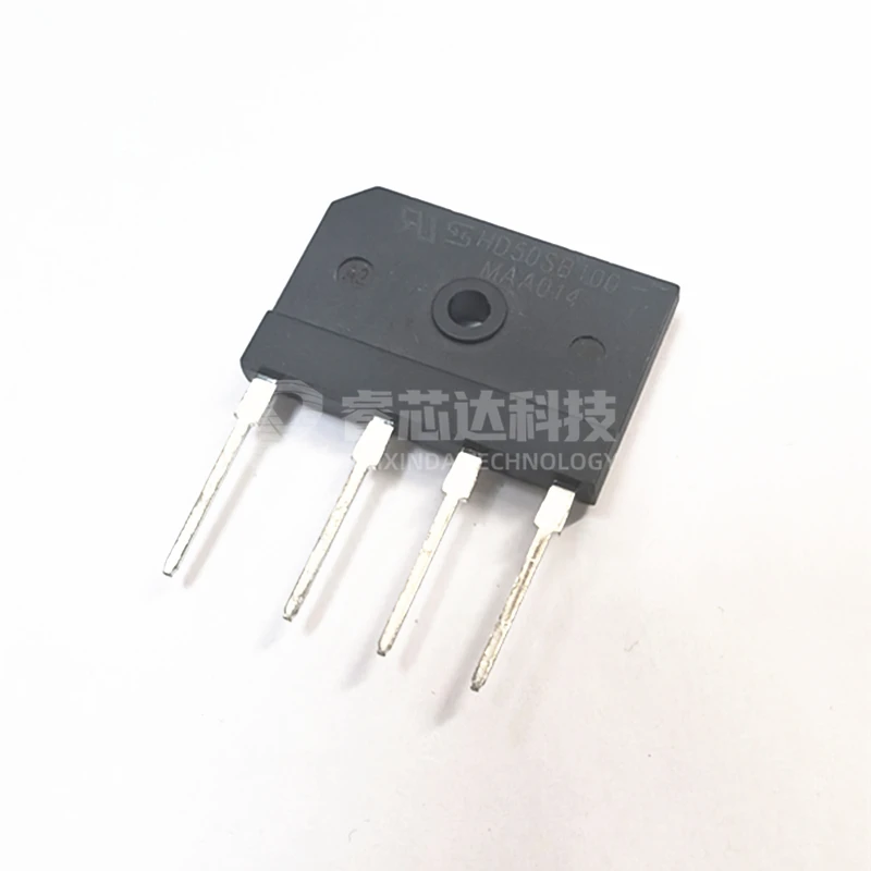 10PCS HD50SB100 ZIP-4 High power rectifier bridge stack ultra-thin flat bridge D50SB100 50A 1000V GBJ5010 KBJ5010