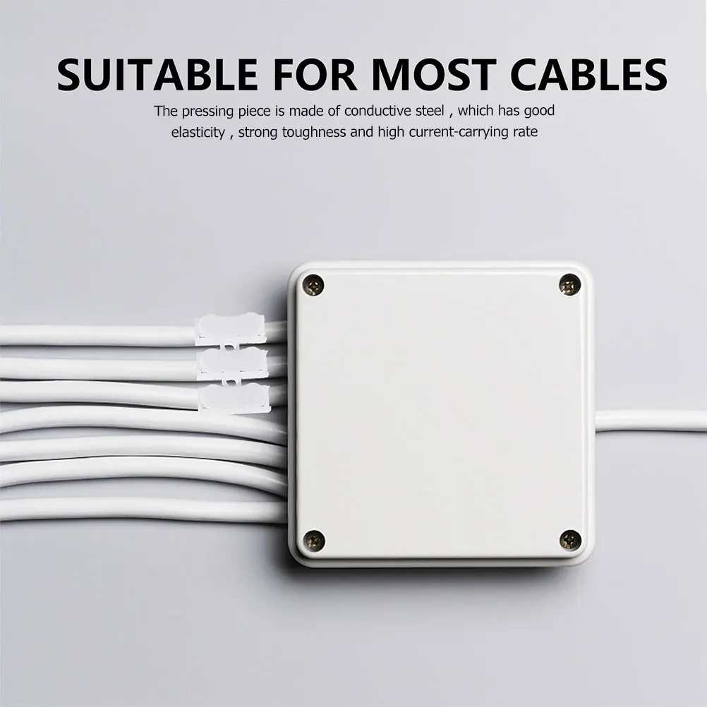 

100pcs Wire Connectors Quick Splice Spring Blocks PP Thick Manganese Steel Durable Speaker LED Terminal Cable Join Electrical