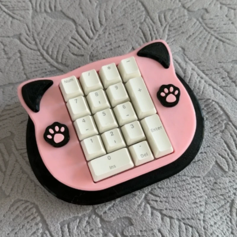 Cat Numeric Keypad Custom Hot-swapping Wired Single-mode Numeric Keyboard 3D Printing Shell for Mechanical Keyboard Accessories