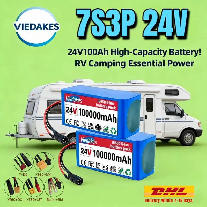 

НОВЫЙ! ✨ Надежный литий-ионный аккумулятор 7S3P 24 В 100 Ач 18650 с BMS для электрического скутера, внедорожного электронного скутера