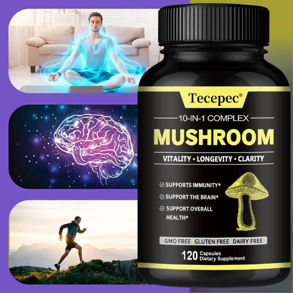 10 in 1 High-strength Mushroom Supplement, Support Memory and Focused Brain Health