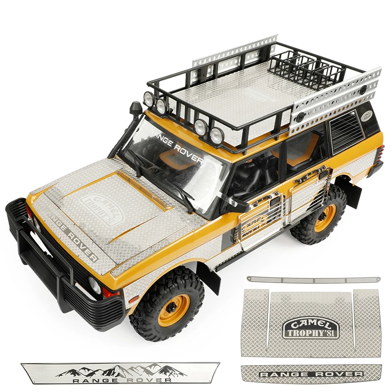 Metal Hood Side Skirt Anti-skid Plate Folding Window Mesh Body Protection for 1/10 RC Crawler Car Traxxas TRX4 FMS FCX10 Parts