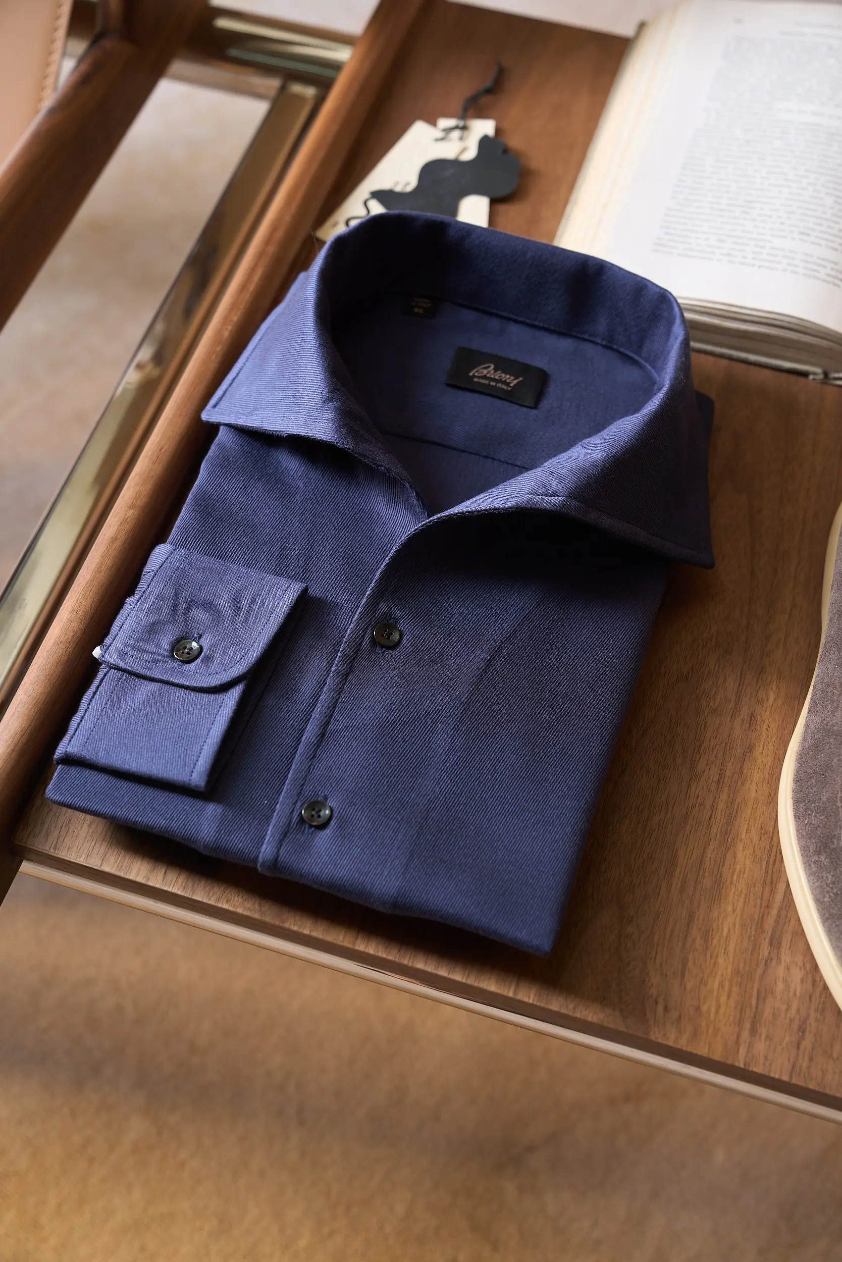 Bri Italian wool-blend one-piece neck men's casual shirt