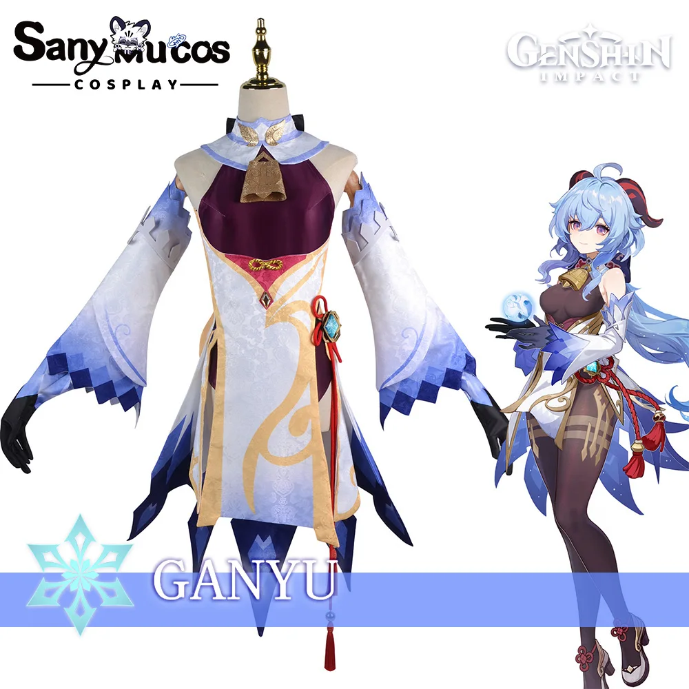 

IN STOCK SanyMuCos Ganyu Cospaly Genshin Impact Ganyu Dress Cospaly Outfit Comic-con Birthday and Holiday Gifts Plus Size