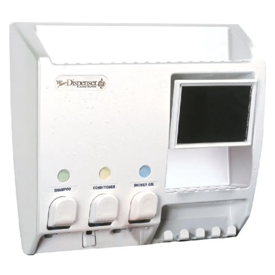 

Дозатор для душа Ulti-Mate 3 в 1: настенный дозатор для мыла, дозатор для геля для душа, противотуманная полка-зеркало для ванной комнаты и отеля