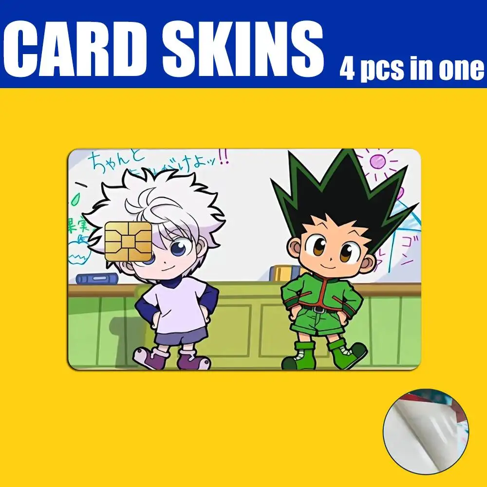 Hunter Anime Killua X Gon Card Stickers for Bank Access Protective Waterproof Film Cover Sticker