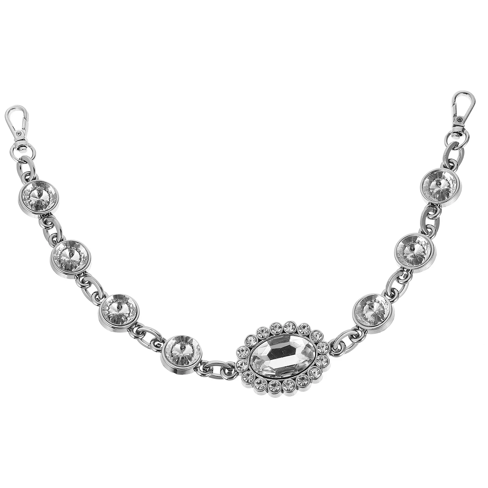 حقيبة يد نسائية من SOIMISS مع حزام سلسلة فضية ومحفظة كروس من سبائك الزنك بنمط تقليد