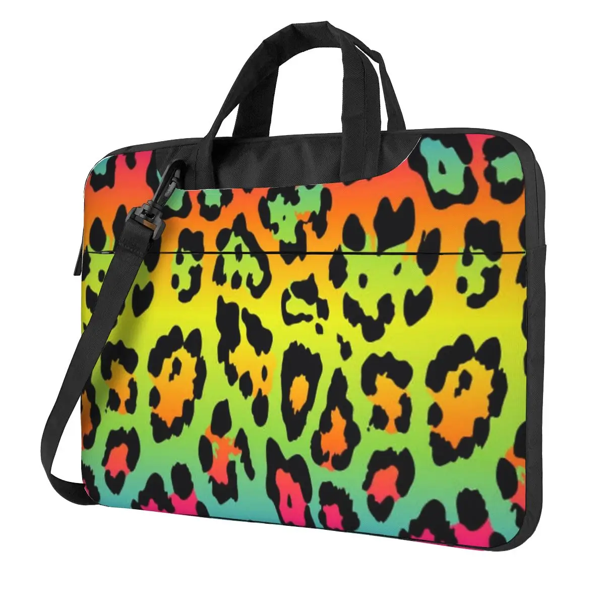 Rainbow Leopard Print Laptop Bag Shockproof Case Computer Bag 13 14 15.6 Inch Crossbody Notebook Pouch For Macbook Pro Air