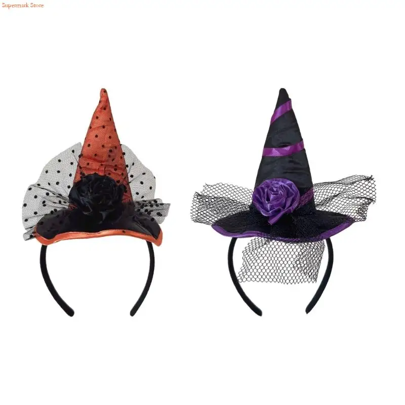 

Q5WE Mystical Witch Headwear Design Halloween Party Headgear Accessory For Most Ages