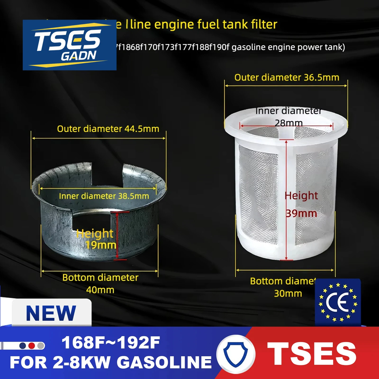 TSES 5~15Pcs Fuel Tank Fuel Filter Strainer, Pre-Filter Gas Generators 168F~192F Fuel Tank Strainer for 2-8KW Gas Generator
