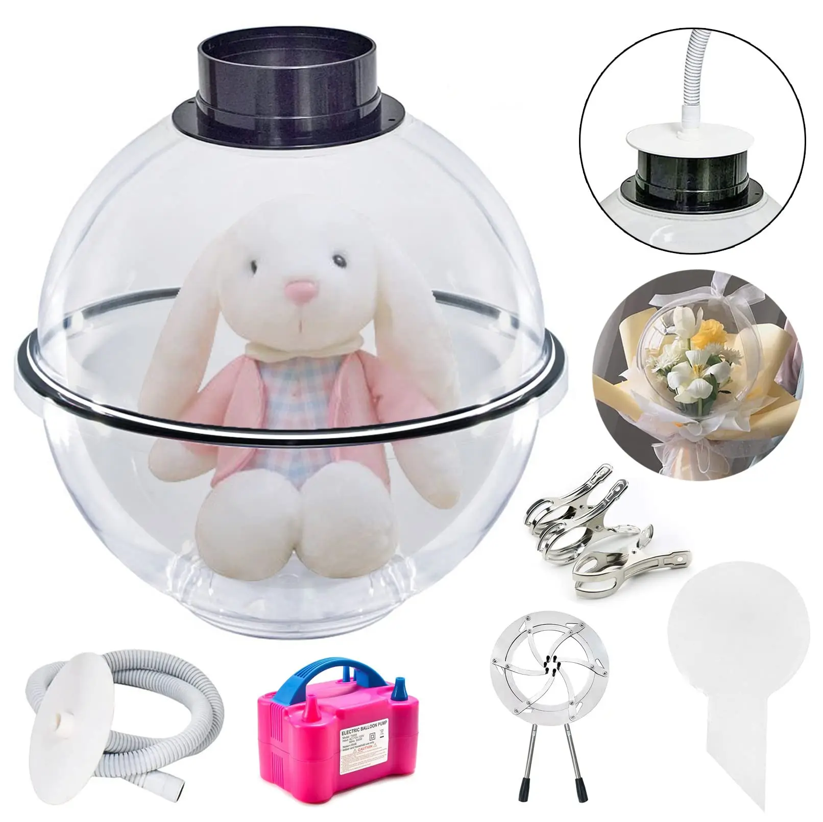 New Balloon Filling Machine with Pump Set  Balloon Stuffing Machine for Into Plush Toy Bouquet DIY Balloon