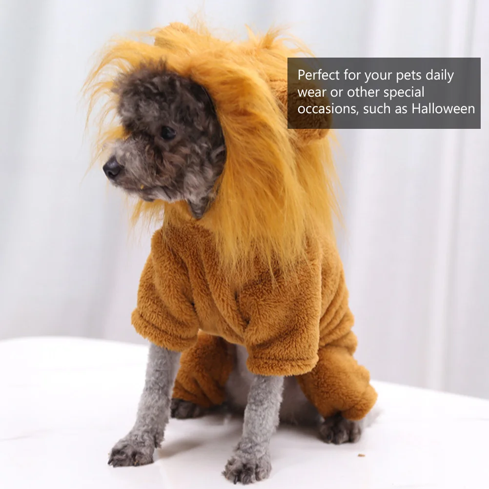 

1Pcs Funky Lion Costume Dog Clothes Pet Supplies Halloween Christmas Photo Shoot Daily Wear Lion Costume for Pet