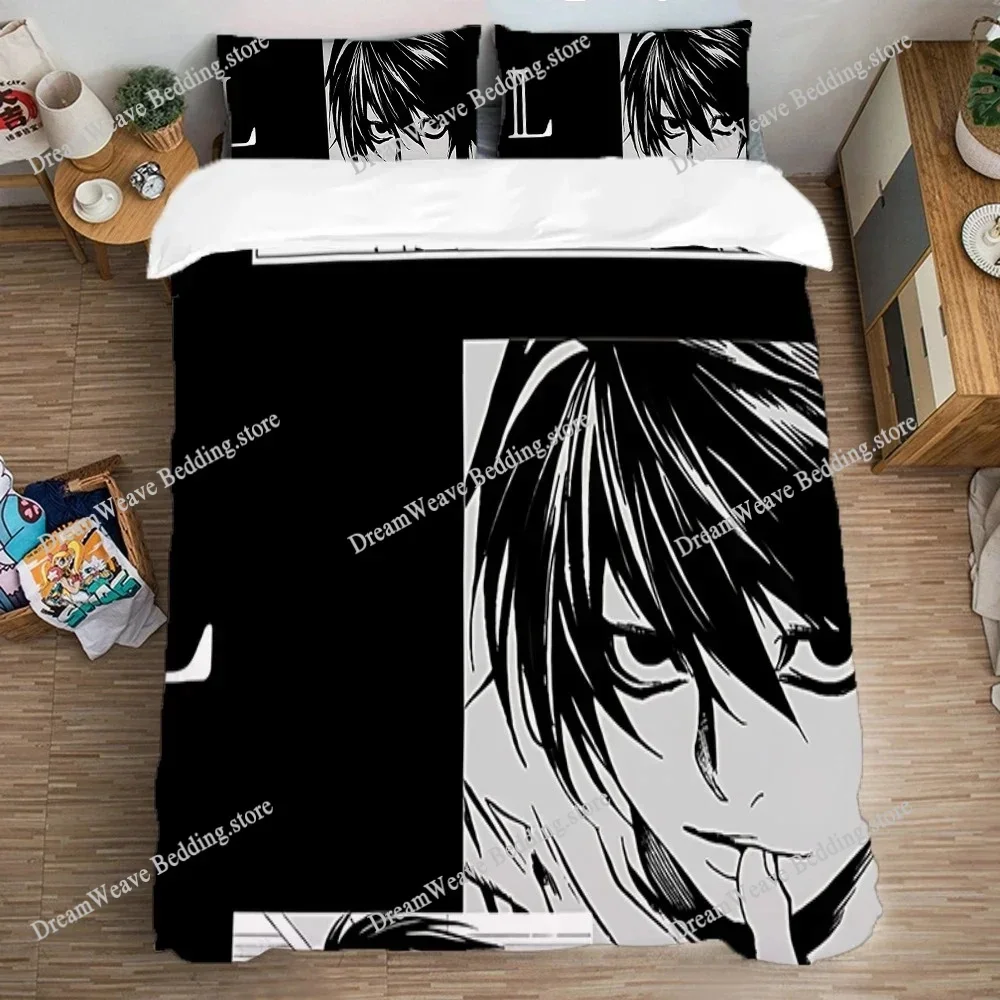 Fashion 3D Print Anime Bed Sheet L-Lawliet Bedding Set Single Twin Full Queen King Size Bed Set Adult Kid Bedroom Duvet Cover519