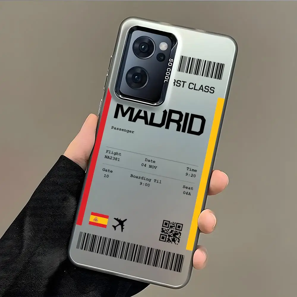 طائرة السفر تذكرة اسبانيا قضية الهاتف لسامسونج غالاكسي S25 حافة S24 S23 S22 S21 S20 الترا فوندا سيليكون الفضة جراب هاتف #5