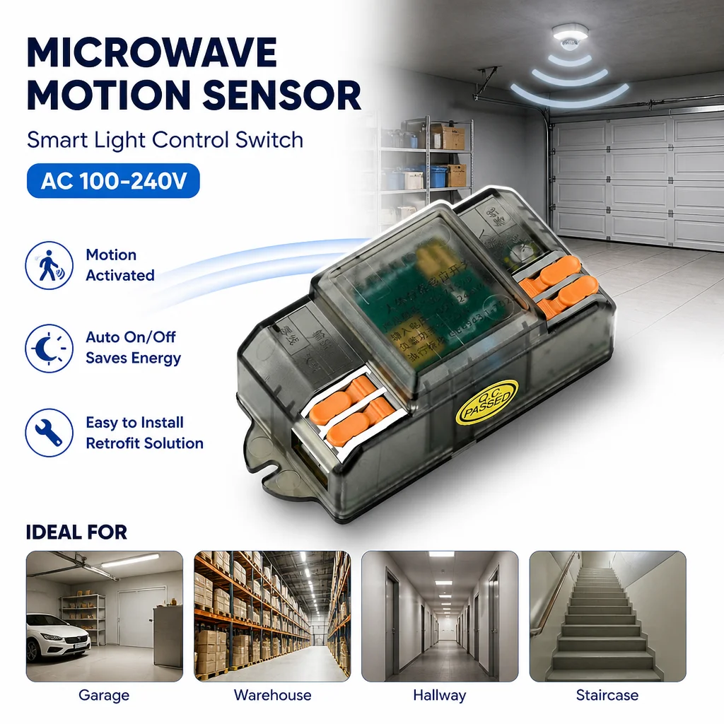 TDL-7159Y TDL-7159A TDL-7159B Radar Motion Sensor Switch  App Adjustable Time Delay Auto On Off Light Sensor For Lamp