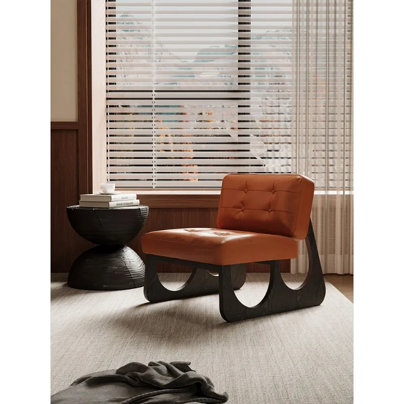 Nordic wabi sabi medieval single sofa chair designer homestay home solid wood leisure expression furniture