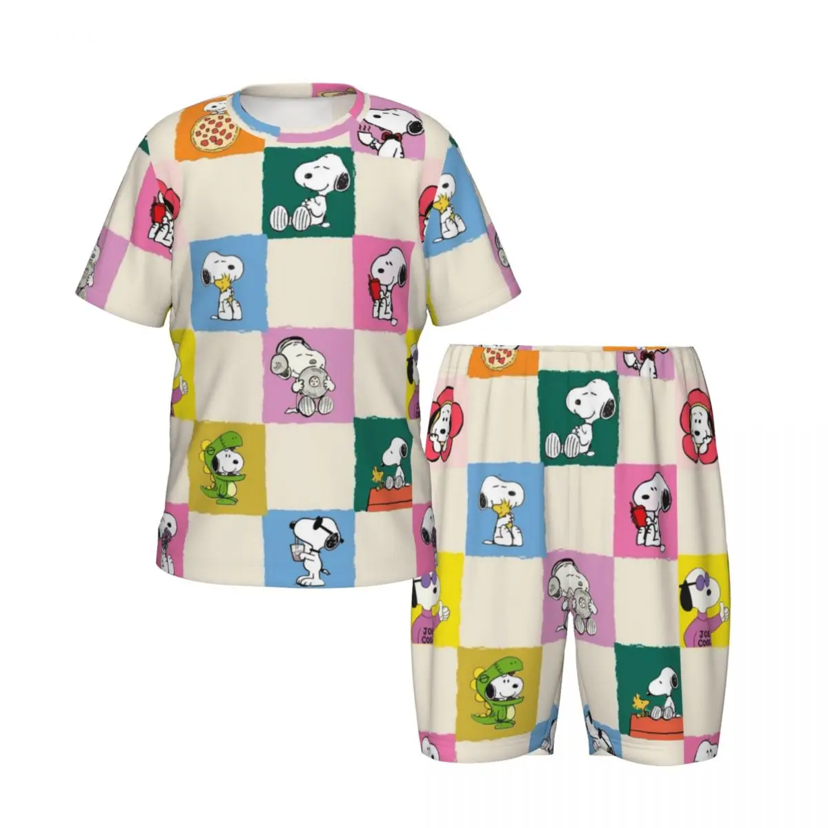 Conjunto de pijamas infantis kawaii Snoopy conjunto de 2 peças para crianças terno casual de manga comprida